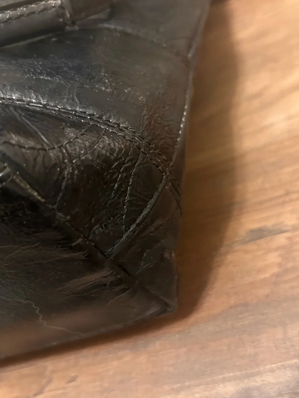 Coach Black Leather Logo Tote with Hangtag - Picture 12 of 13